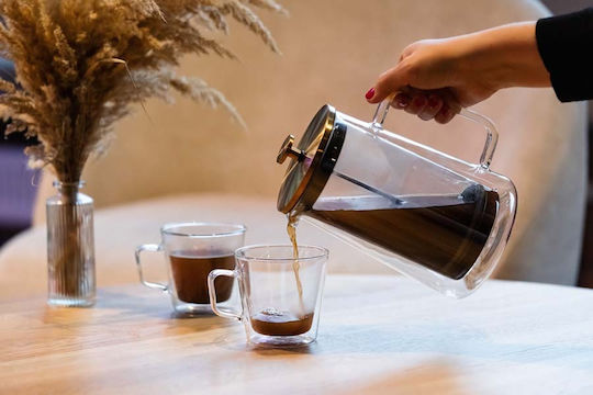 French Press Tea Coffee Vialli Design Diva Matte Gold 1 L