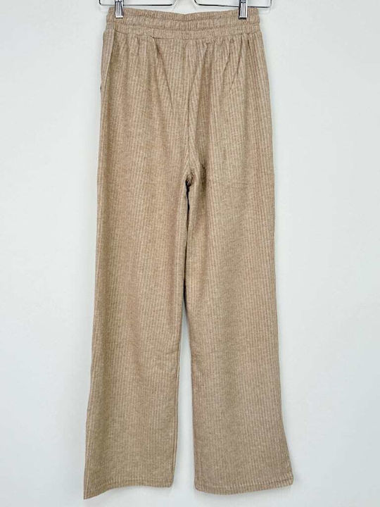 Topaki Topaki Damen Baumwollene Schlafhose Beige