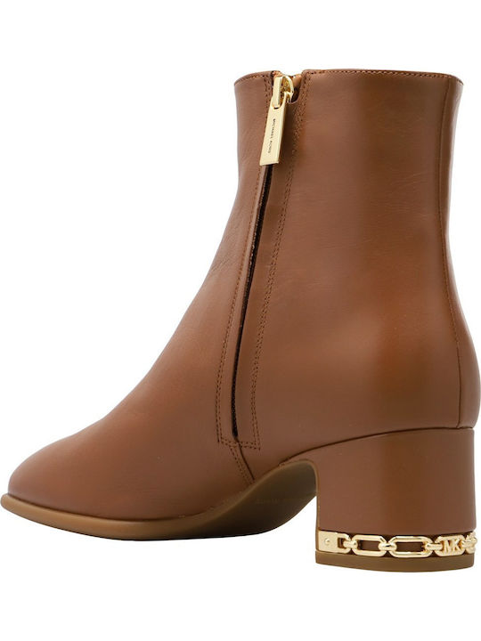 Leather Women's Ankle Boots Tabac Brown