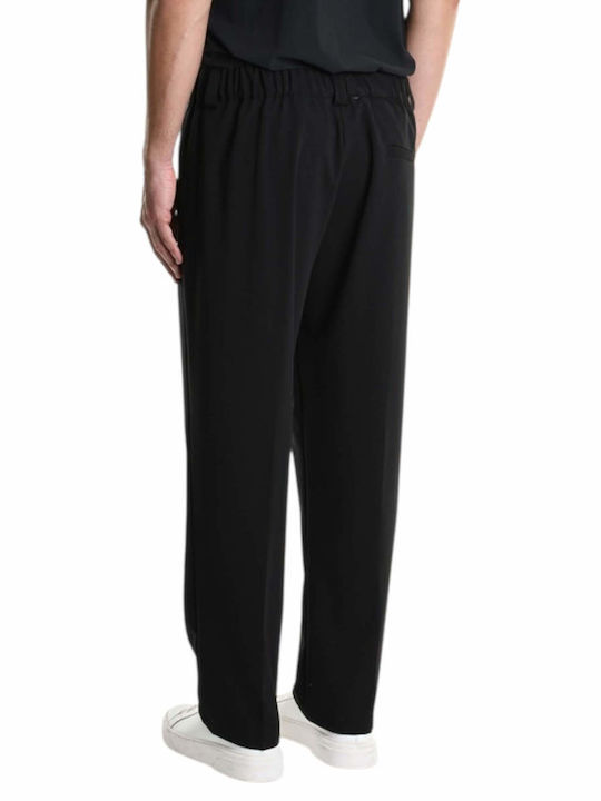 Pantaloni Chino Elastic cu Croială Normală Black