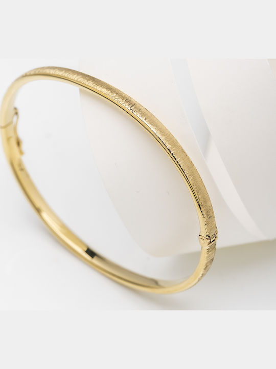 Lunaorocreations Women's Textured Handcuff Bracelet Yellow Gold 14K Small