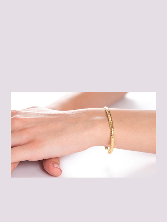 Lunaorocreations Women's Hammered Handcuff Bracelet Yellow Gold 14K Small