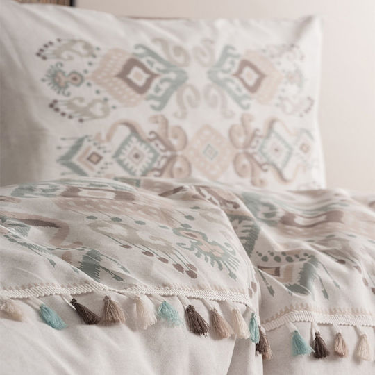 Cotton Box Double Set Asilo 200x220cm Brown White Duvet Covers
