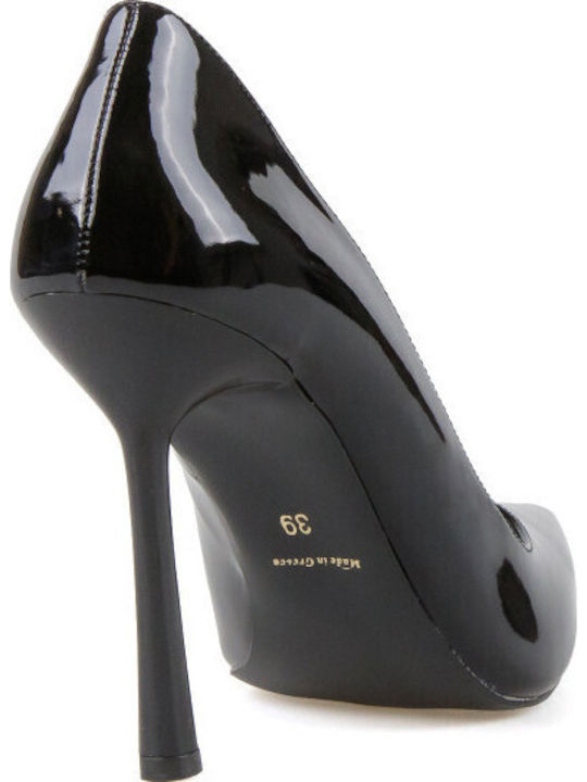 Patent Leather Pointed Toe Black Heels