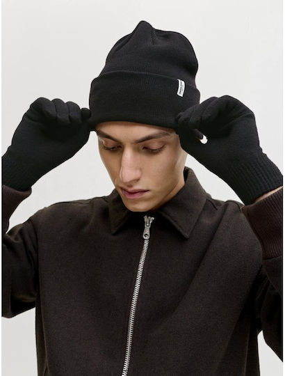 Beanie Ανδρικός Σκούφος Πλεκτός σε Μαύρο χρώμα