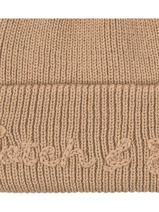 Chain Stitch Beanie Unisex Beanie Knitted in Brown color