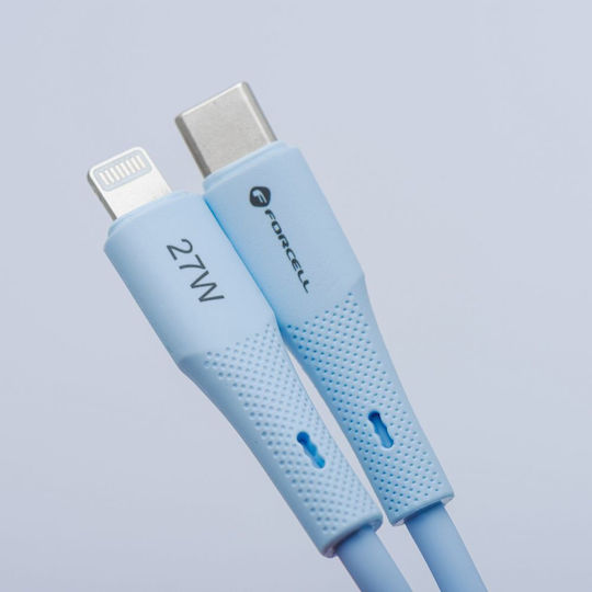 Forcell Редовна USB-C към Lightning кабел 27W Син 1м