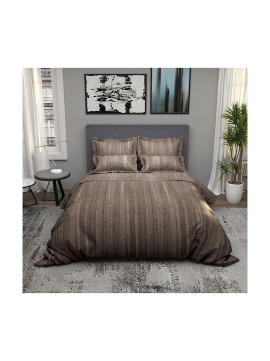 Charalambidis Textiles Rain Pillowcase Set Coffee 52x72cm.