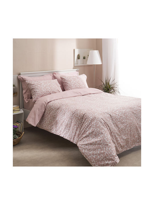 Charalambidis Textiles Leopar Pillowcase Set Pink 52x72cm.