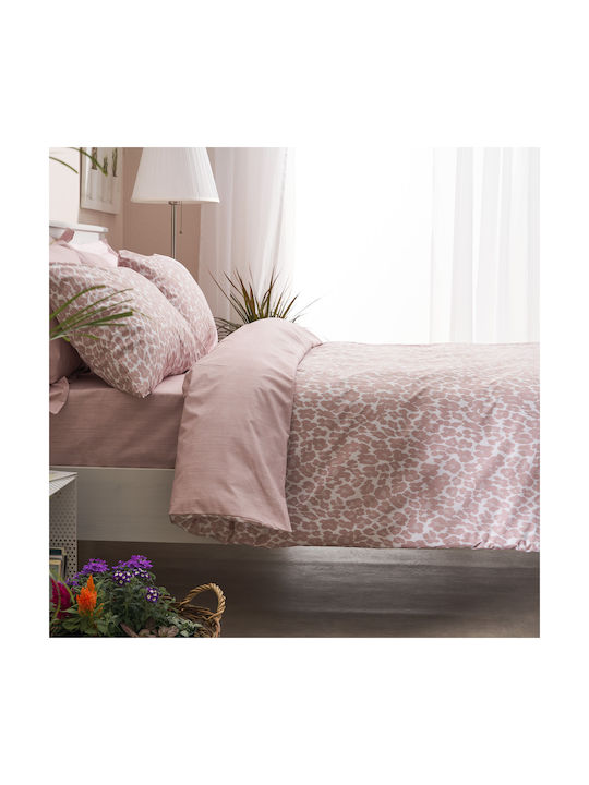 Charalambidis Textiles Leopar Pillowcase Set Pink 52x72cm.