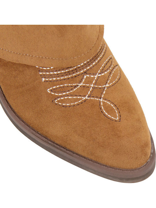 Wildleder Damenstiefel Cowboy Braun