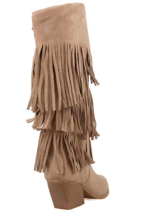 Suede Cowboy Boots Brown