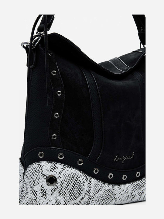 Leder Damen Handtasche Rucksack Schulter Wildleder Schwarz