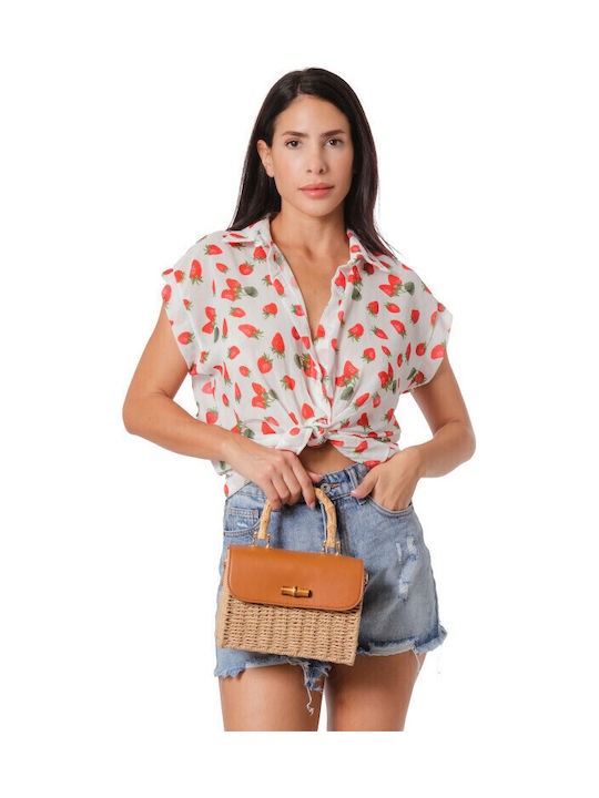 Straw Women's Bag Crossbody Brown