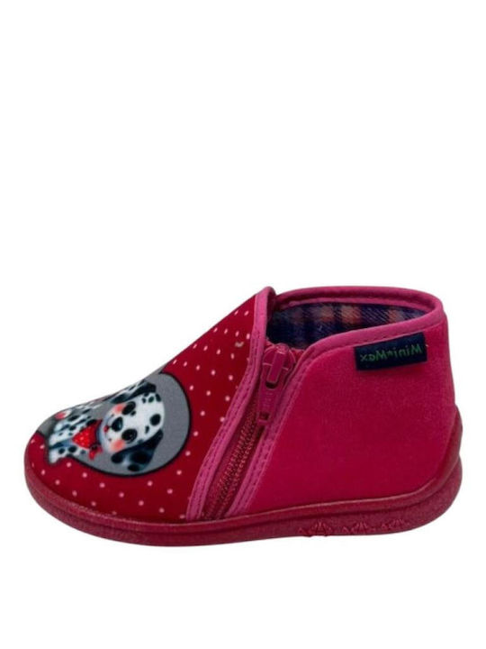 Anatomical Leather Kids Boots with Zipper Fuchsia