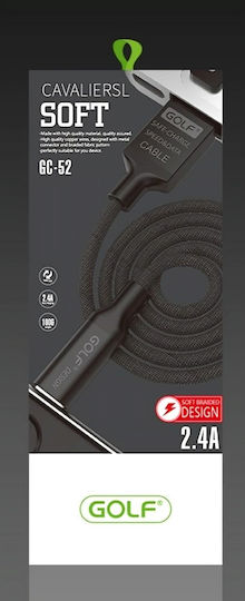 Golf Braided USB 3.0 to micro USB Cable Μαύρο 1m 1τμχ