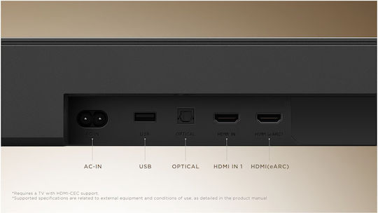 TCL Q65H Soundbar 5.1 Bluetooth, HDMI and Wi-Fi with Wireless Subwoofer Black