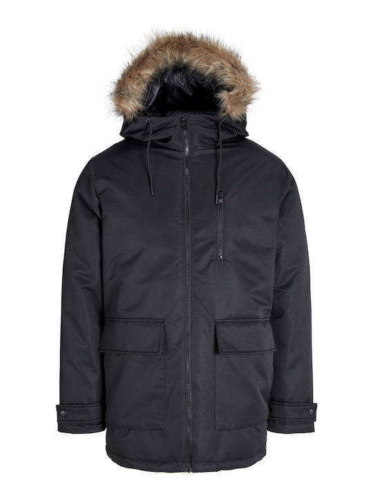 Geacă Parka de Iarnă Antivânt Neagră