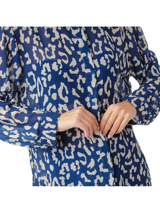 Langärmeliges Damenhemd Blau shi-25-2691-(blau)