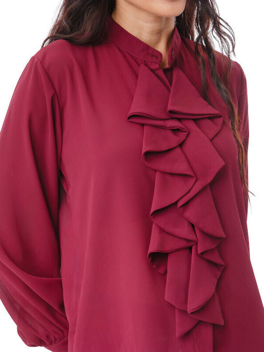 Women's Long Sleeve Shirt Bordeaux