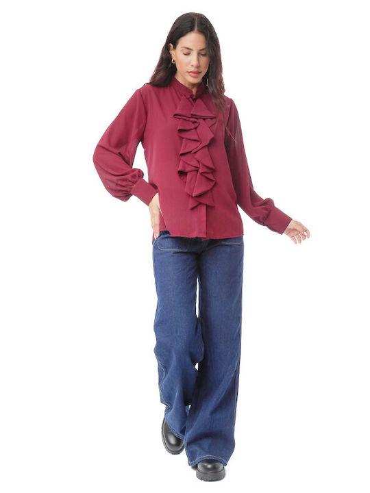 Women's Long Sleeve Shirt Bordeaux