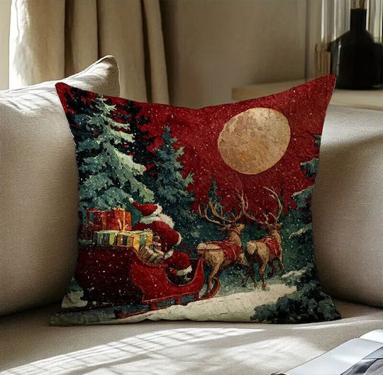 By Queen Limited Festive Edition Santa Claus & Sleigh Pillow Case