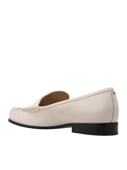 Δερμάτινα Γυναικεία Loafers σε Μπεζ Χρώμα