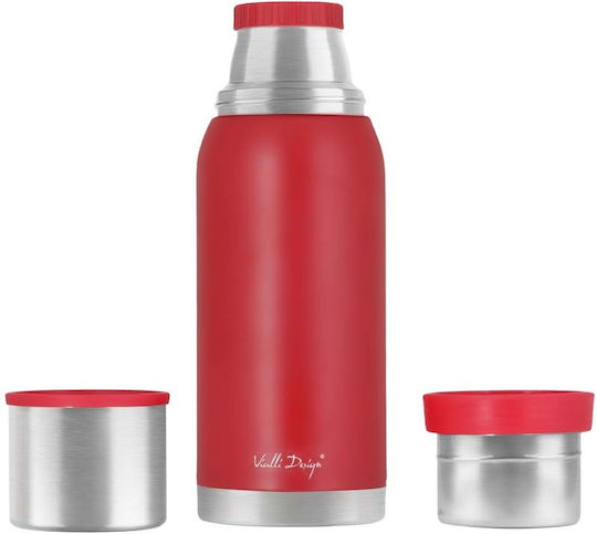 Vialli Design Fuori Bottle Thermos Stainless Steel 1lt Red