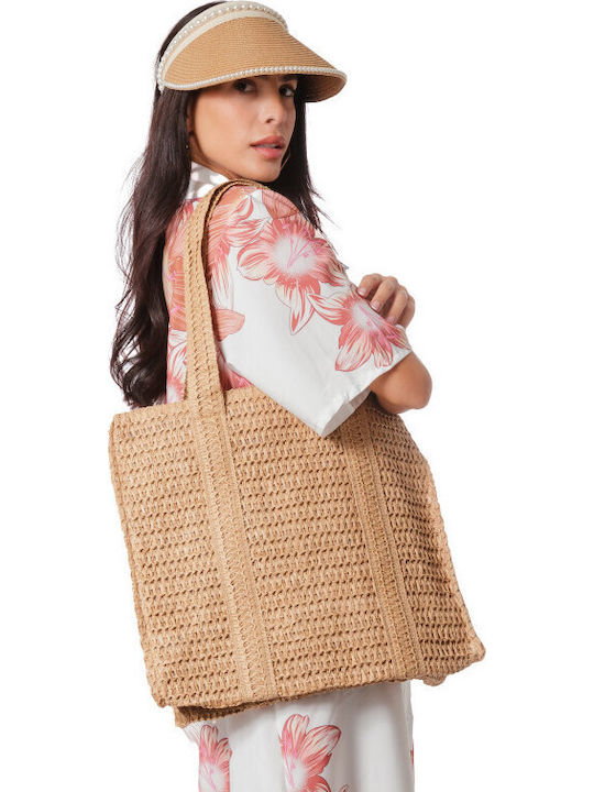 Silia D Stroh Strandtasche Beige