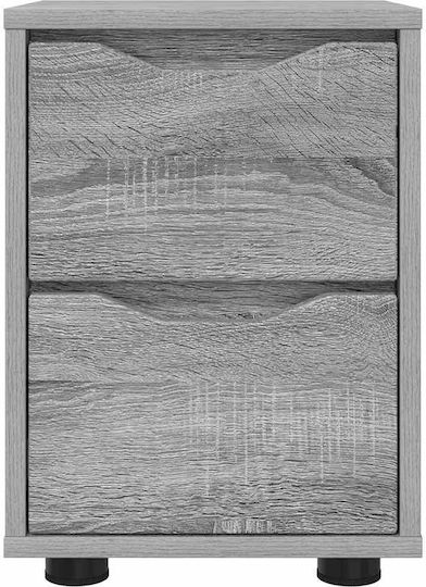 Κομοδίνα Ξύλινα Γκρι 2τμχ 30.5x30x43cm