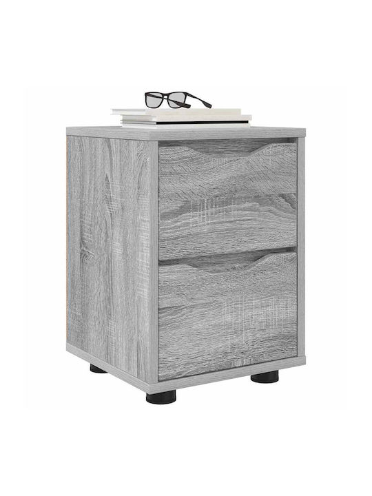 Комоди Дървени Сив 2бр 30.5x30x43см