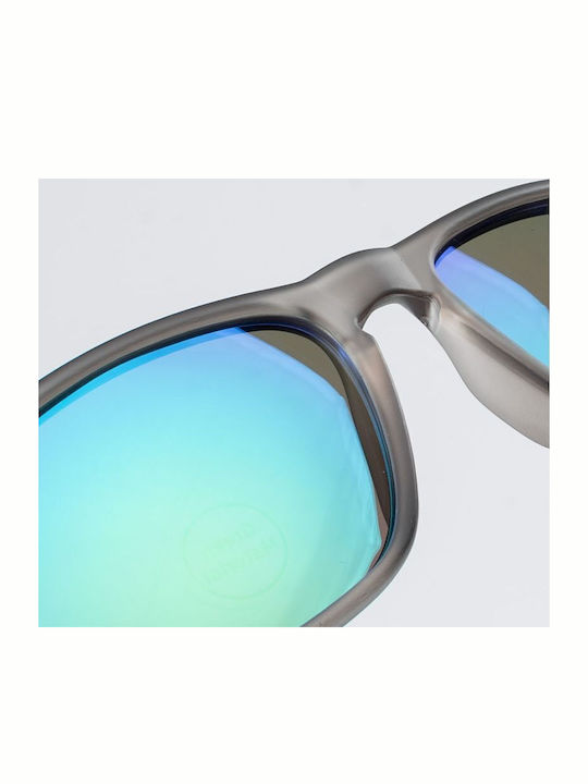 Hi-Tec Men's Sunglasses with Gray Plastic Frame and Blue Mirror Lens 92800595442