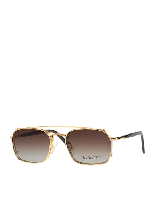 Tipi Diversi Unisex Sonnenbrille mit Gold Gestell und Gold Linse TD6551C015320