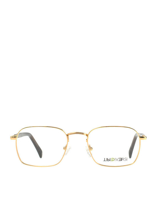 Tipi Diversi Unisex Sonnenbrille mit Gold Gestell und Gold Linse TD6551C015320