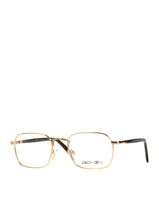 Tipi Diversi Unisex Sonnenbrille mit Gold Gestell und Gold Linse TD6551C015320