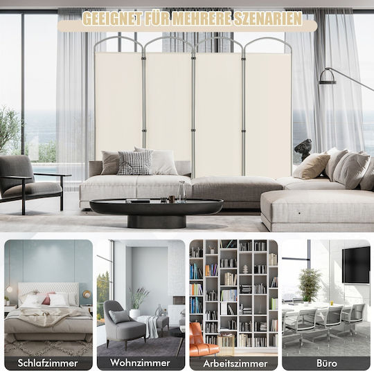 Costway Dekorativer Raumteiler Metall White 221x188cm