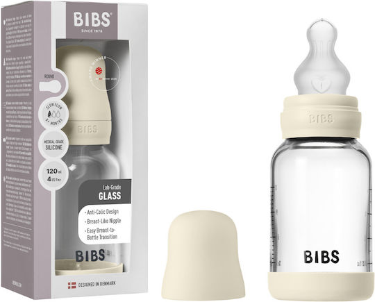 Bibs Σετ Γυάλινα Μπιμπερό Κατά των Κολικών με Θηλή Σιλικόνης για 0+ μηνών 120ml