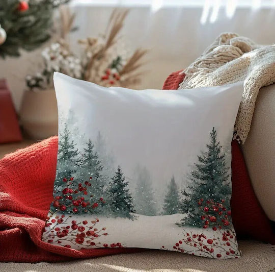 By Queen Limited Festive Edition Μαξιλαροθήκη Χριστουγεννιάτικο Τοπίο 45x45εκ