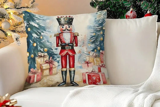 By Queen Limited Festive Edition Pillow Case with Nutcracker and Gifts 45x45cm