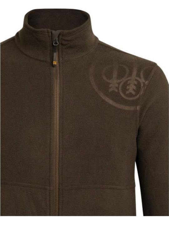 Beretta Hp Logo Full Zip Jagdjacke Vlies Braun