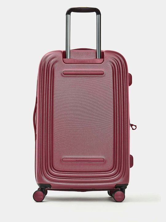 Mandarina Duck Logoduck Valiză Medie De Călătorie Burgundy Cu 4 Roți Înălțime 69 Cm
