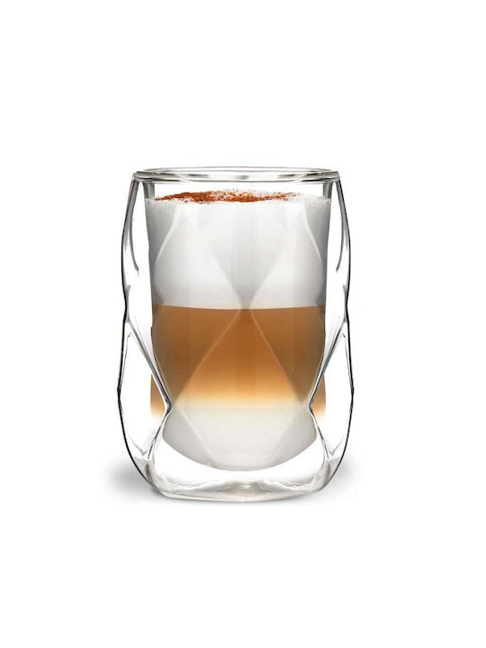 Vialli Design Σετ Ποτήρια Νερού / Καφέ/Freddo από Γυαλί σε Καφέ Χρώμα 350ml 2τμχ