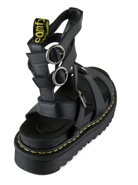 Γυναικεία Σανδάλια Gladiator Flatforms Μαύρα