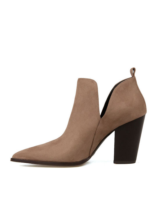 Suede Women's Ankle Boots Brown