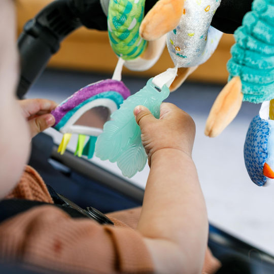 Infantino Spirale Spielzeug für Kinderwagen mit Beißring und Spiegel für 0++ Monate