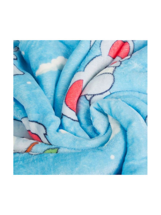 Κουβέρτα Fleece Γαλάζια 80x80εκ.