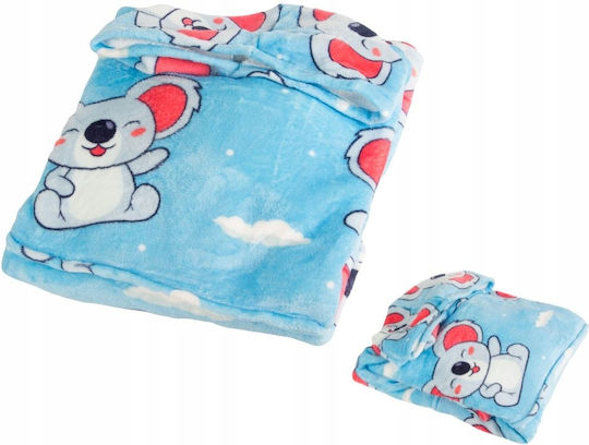 Κουβέρτα Fleece Γαλάζια 80x80εκ.