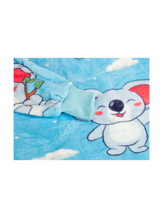 Κουβέρτα Fleece Γαλάζια 80x80εκ.