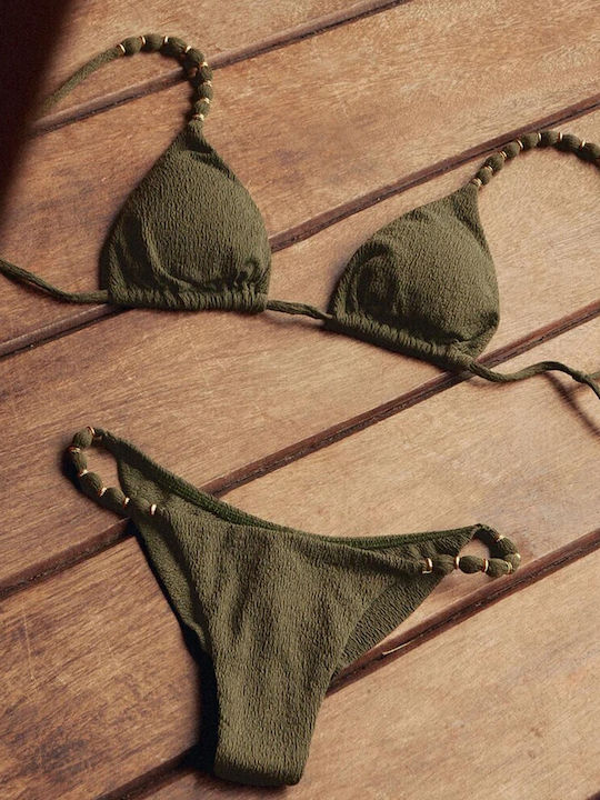 Bikini Set Top & Slip Bottom Green