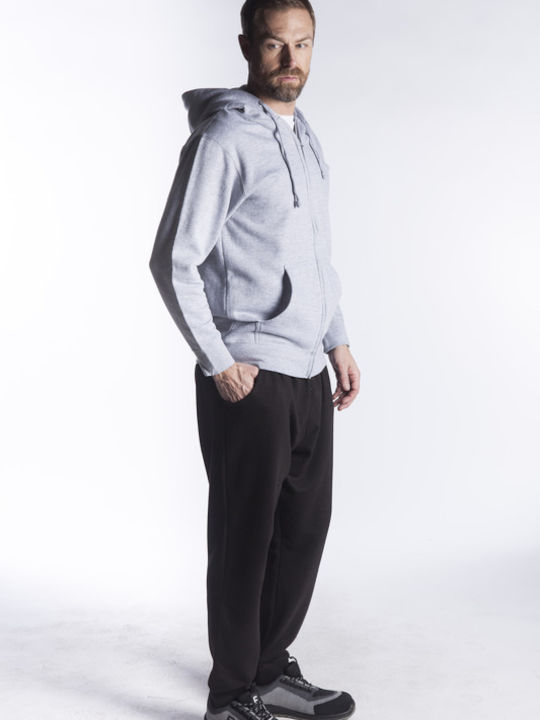 Kprime Men's Long Sleeve Work Sweatshirt Black with Hood